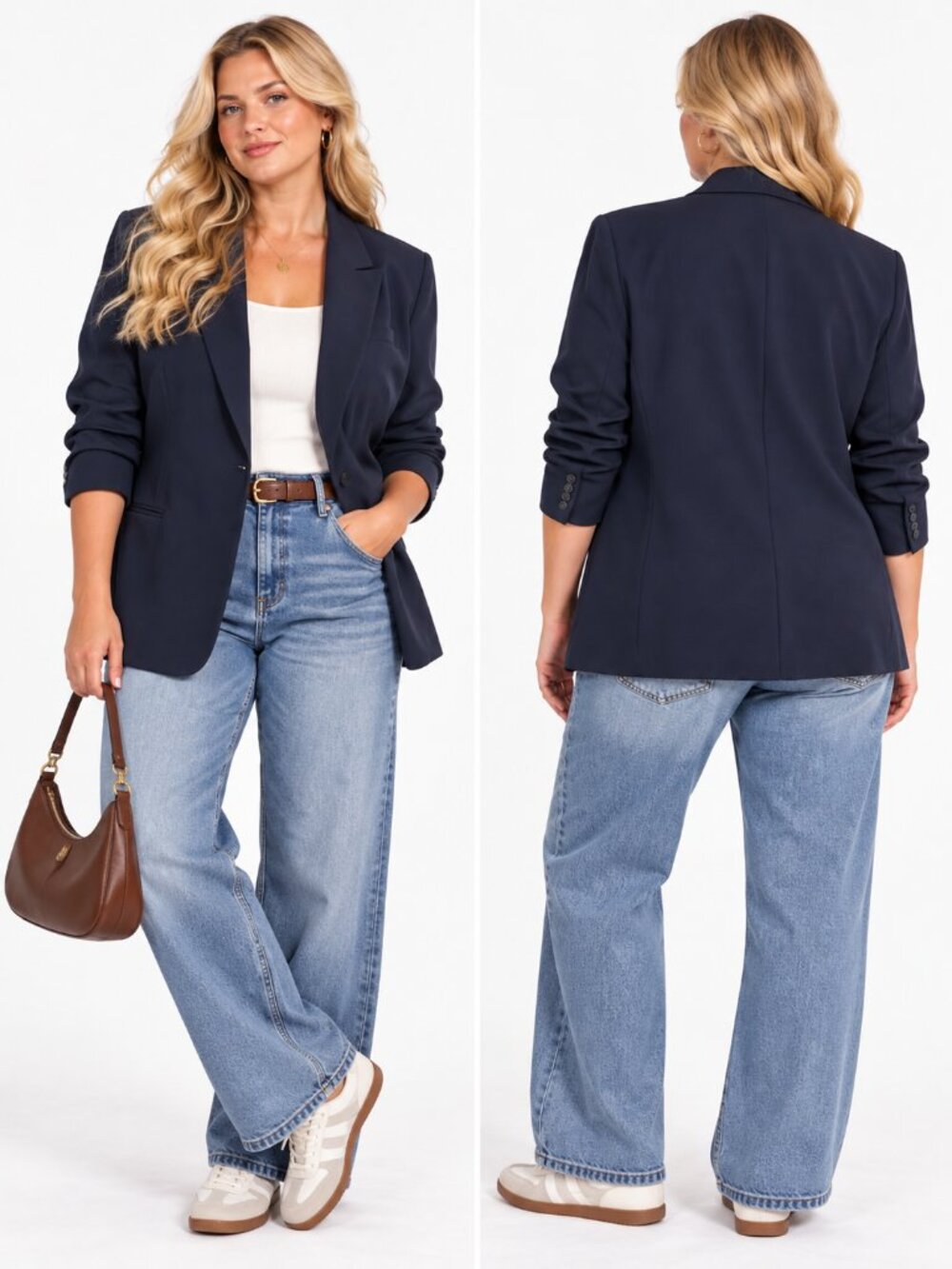 Charter Club Stain Protector Blazer Suit Jacket Women Navy Blue Deep Ocean 24W